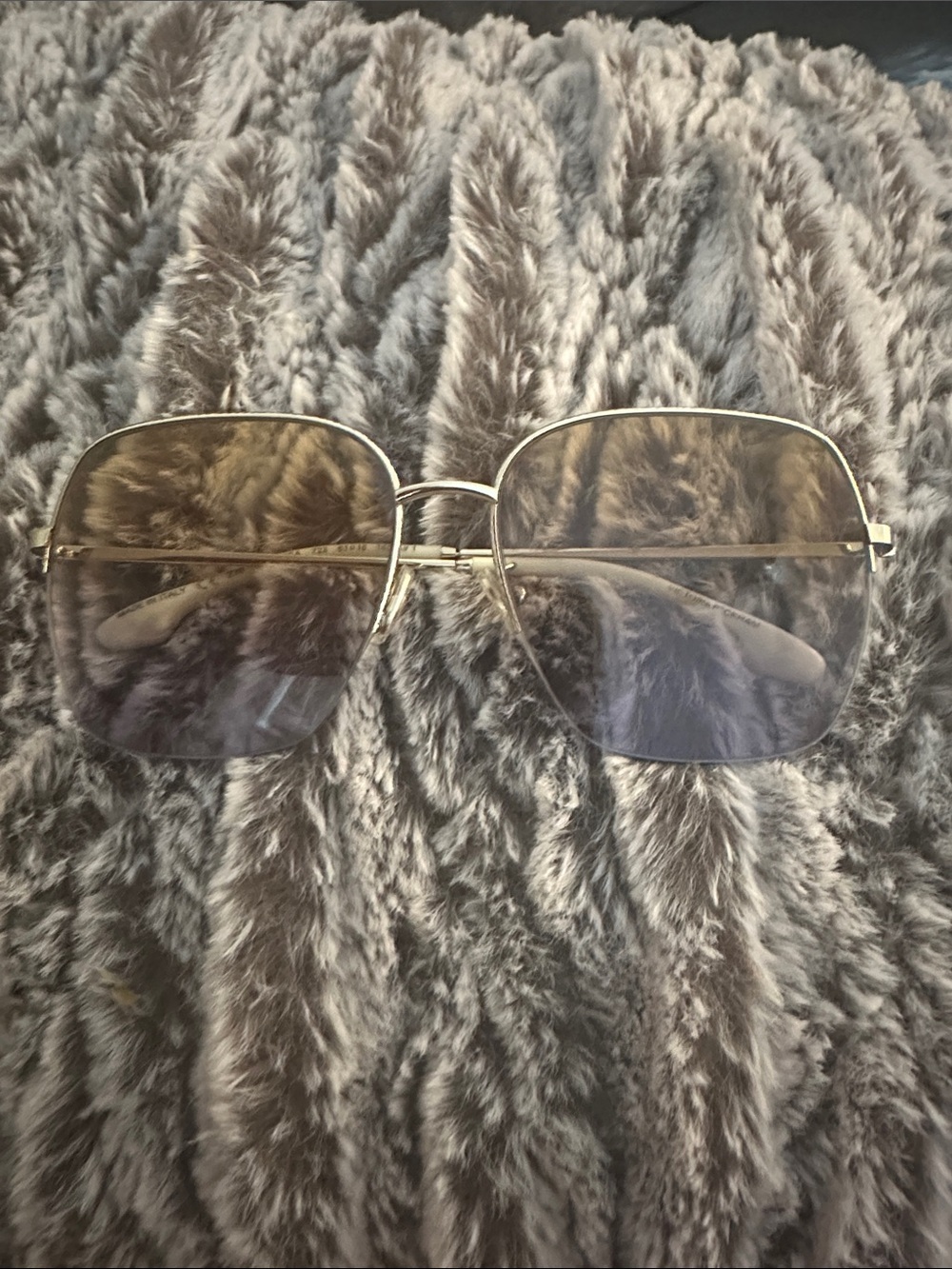Victoria Beckham Gold Square Aviator Sunglasses